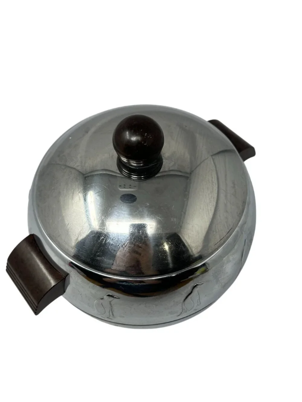 Vintage West Bend Penguin Hot Cold Server Metal Ice Bucket Retro Decor READ